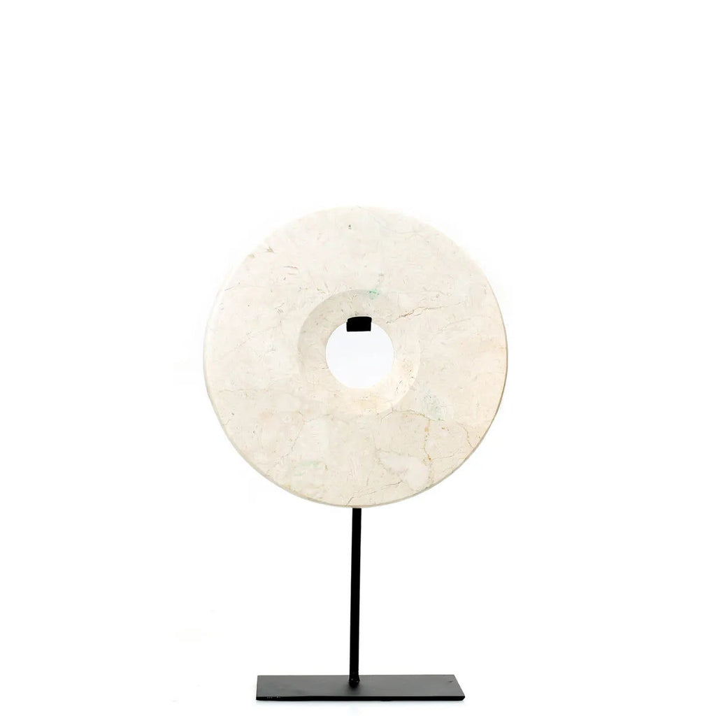 The Marble Disc on Stand - White - Ø 20 cm