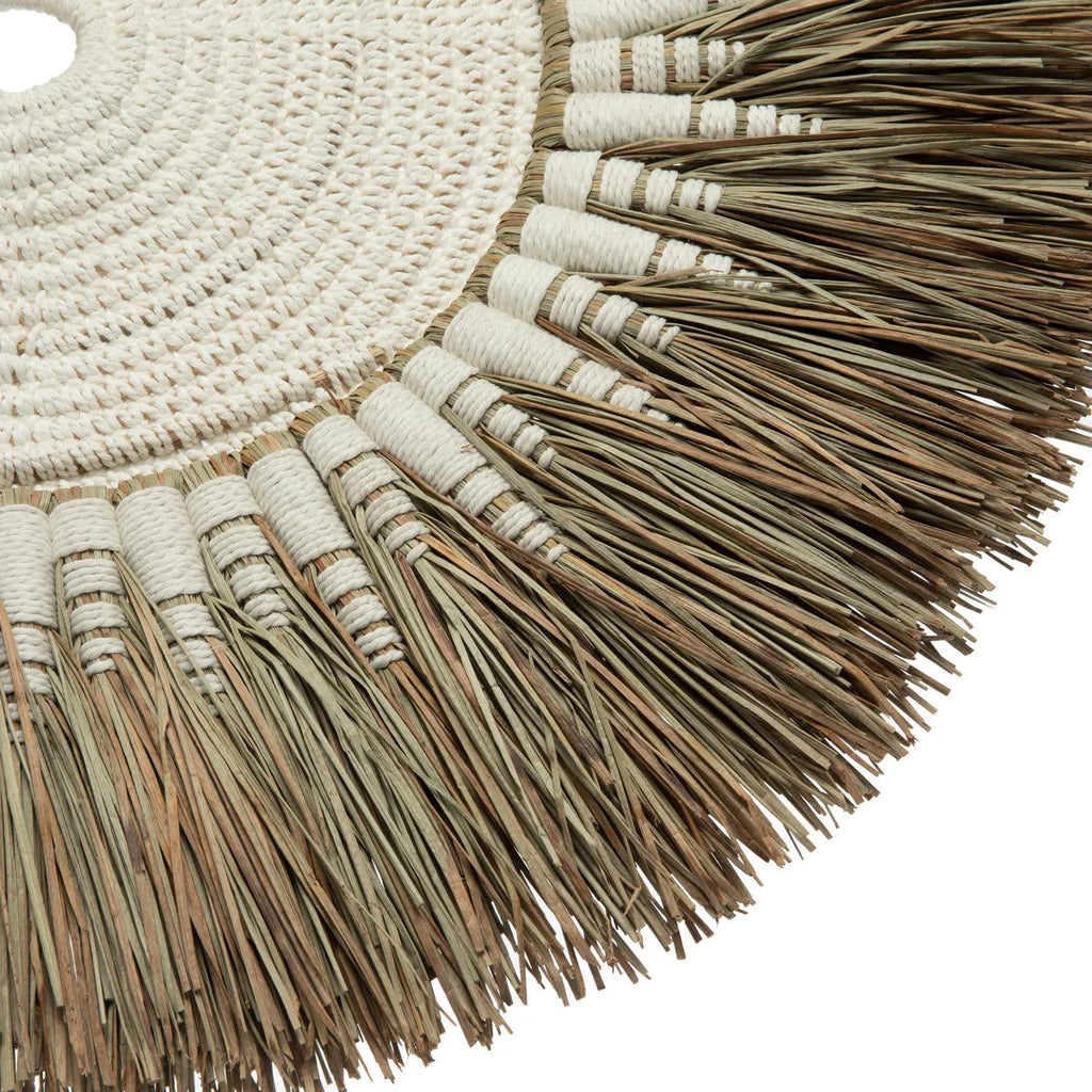 The Raffia Macramé Wall Deco - White Natural, Ø 60 cm