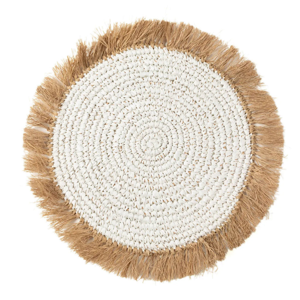 The Water Hyacinth Raffia Placemat - White Natural