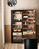 VIVA cabinet with glass doors+drawers black