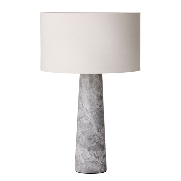 Berta Grey Marble Lamp with Off-White shade - L