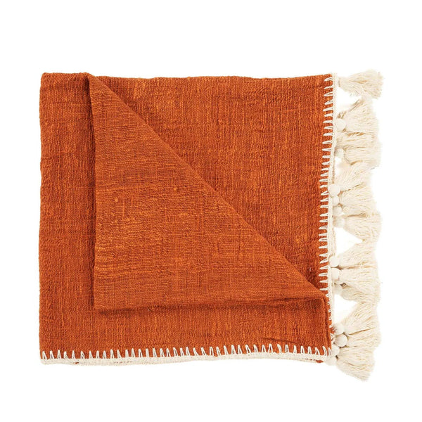 The Stitch Bed Throw - 126 x 246 cm, Terracotta