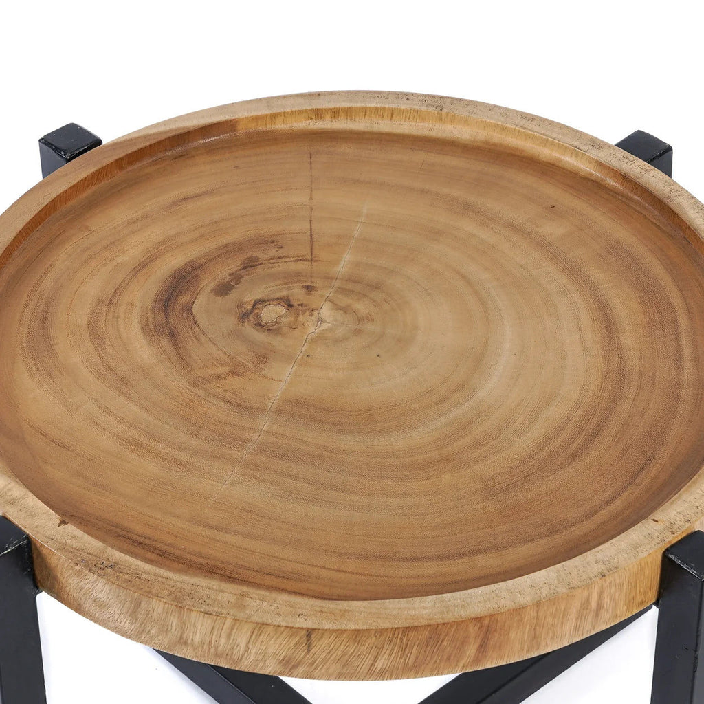 The Rain Tree Side Table - Natural Black