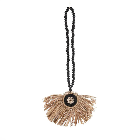 The Raffia Mahkota Tassel - Natural Black