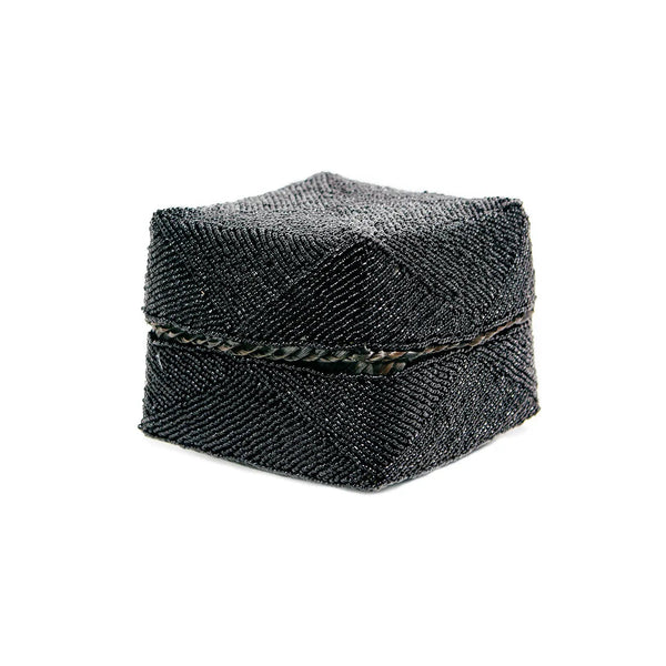 The Beaded Basket - Black - 15 x 15 CM