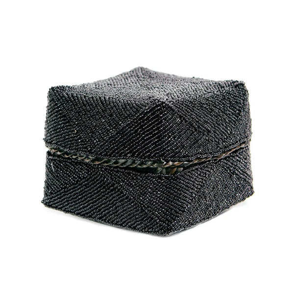 The Beaded Basket - Black - 20 x 20 CM