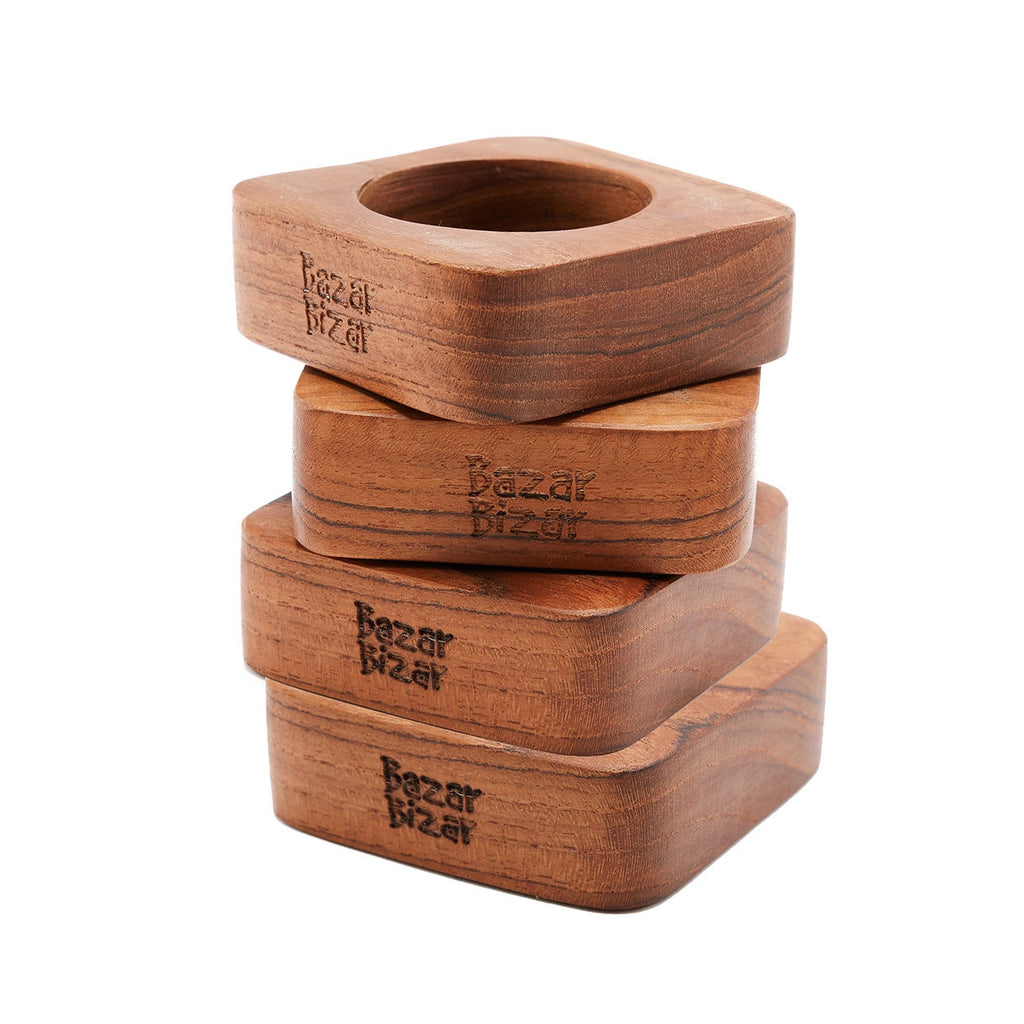 The Teak Root Napkin Rings - Set of 4