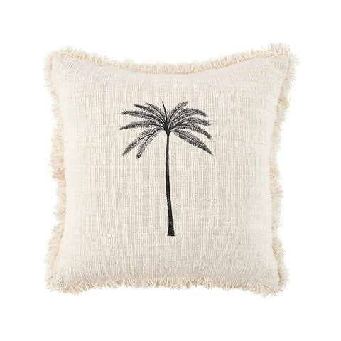 The Gili Palm Cushion Cover - Natural Black, 50 x 50 CM