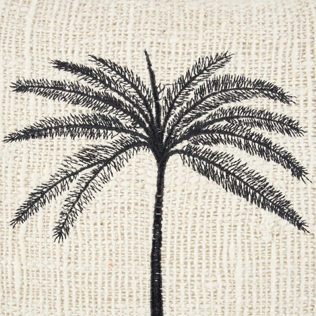 The Gili Palm Cushion Cover - Natural Black, 50 x 50 CM