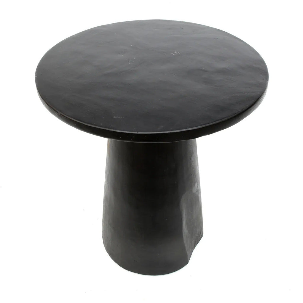 The Timber Conic Side Table - Black - Suar Wood, Ø 50 cm