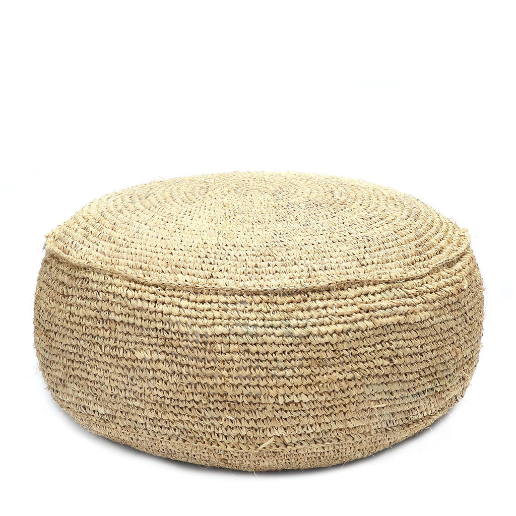 The Raffia Flores Pouffe - Natural, Ø 60 cm, H 35 cm