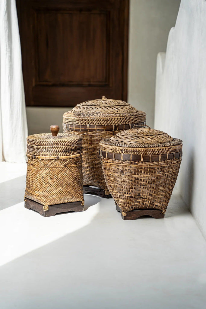 The Colonial Bathroom Bin Basket - Natural Brown, Ø 27 cm, H 36 cm