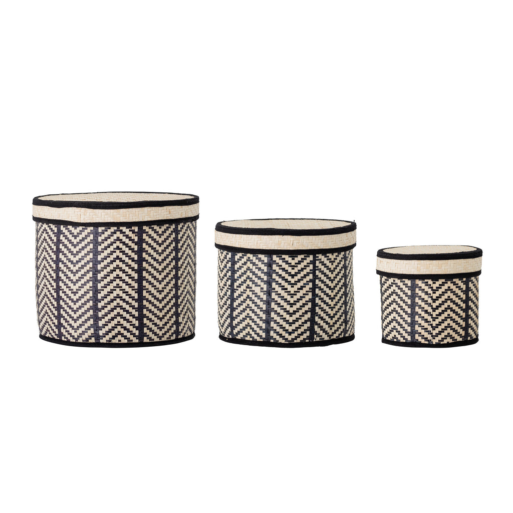 ISLIM Basket with Lid, Palm leaf